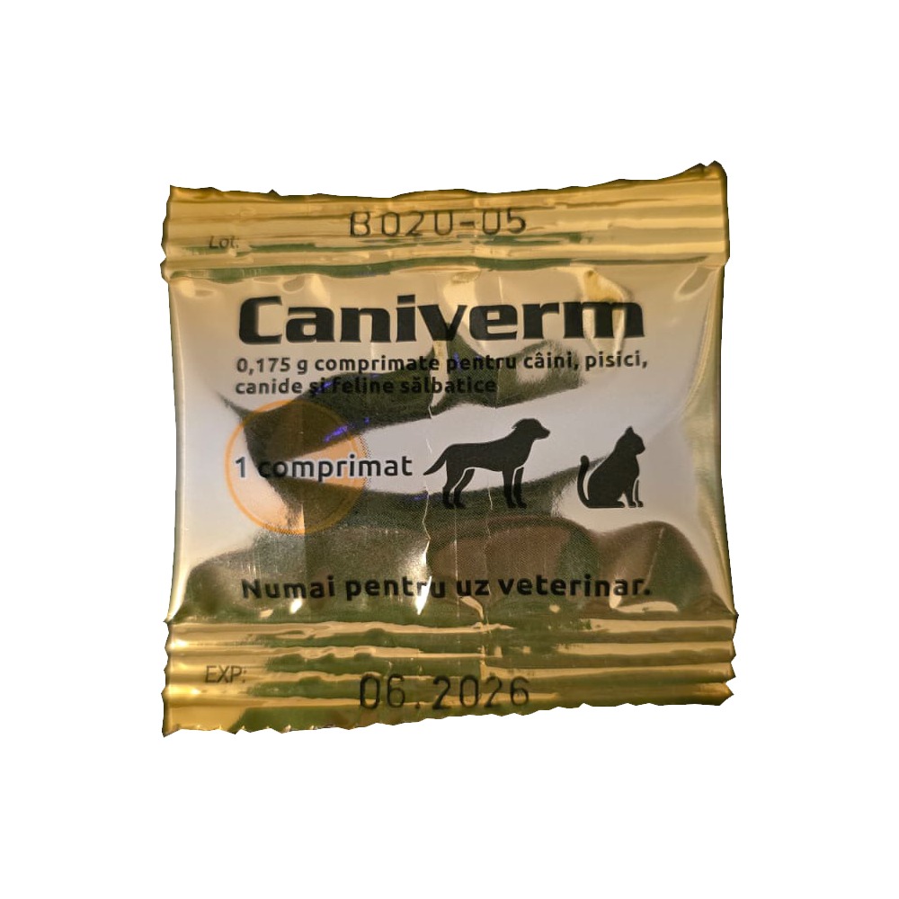 Deparazitare interna pentru caini si pisici, Caniverm 0,175 g, 1